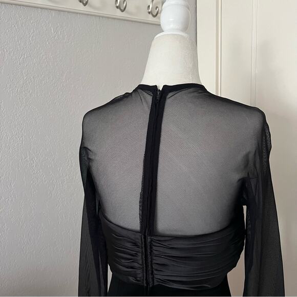Vintage Cache Black Mesh Moon Embellished Gown - Picture 5 of 10